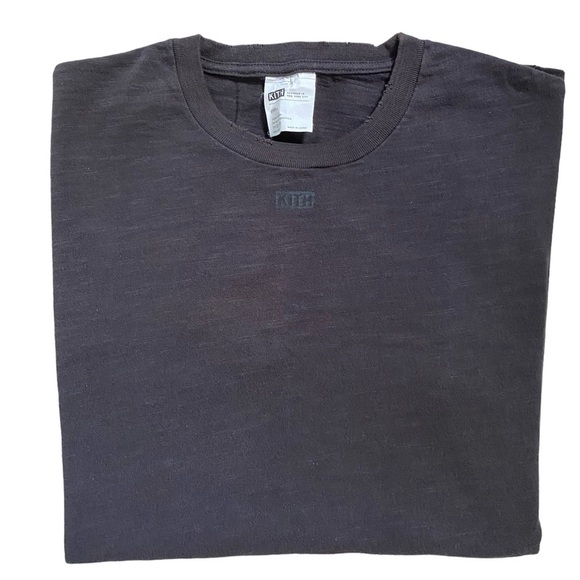 Kith Distressed Heavy Weight Black Cotton Short Sleeve T-Shirt Small Unisex - Picture 1 of 10